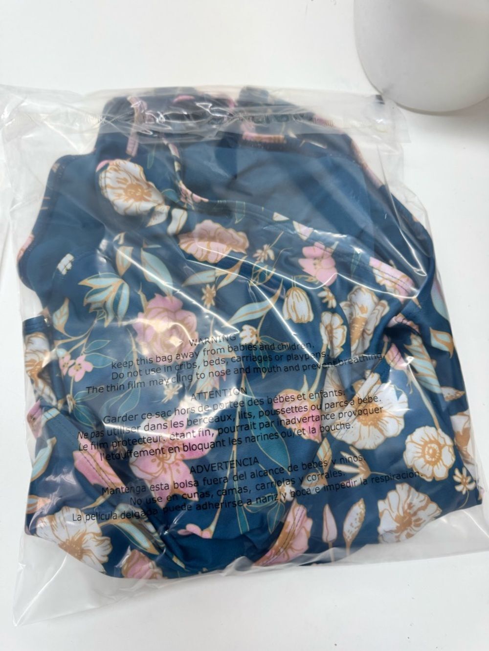 Nicole Miller Teal Floral Twist-Front One-Piece Swimsuit Sz M NWT - Picture 6 of 7